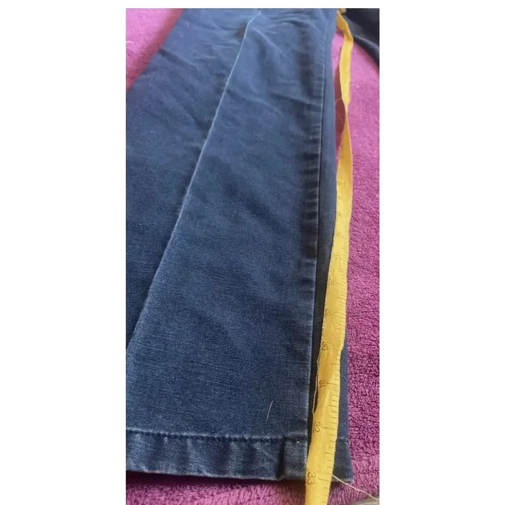 T. Dubant Classics Womens 32x32 Dark Wash Denim Bootcut Pants Stud Trim‎